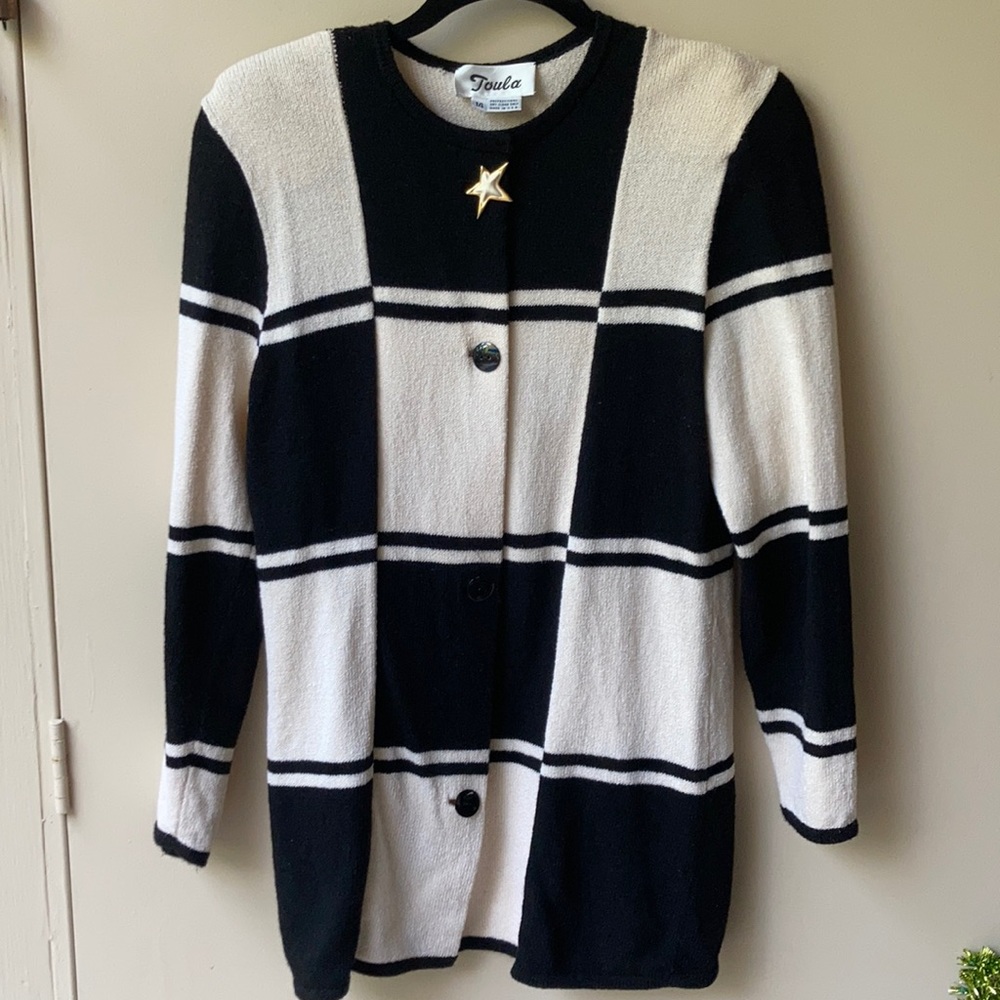 TOULA Black White color block Sweater large